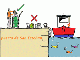 Trámite recogida de aceites en puerto San Esteban